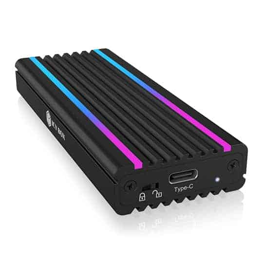 ICY BOX RGB M.2 NVMe SSD USB-C External Enclosure Gen 2 PC/MAC